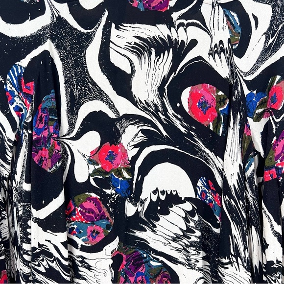 Free People Drift Away Boho High Collar Cold Shoulder Modern Swing Tunic Dress - Picture 6 of 13